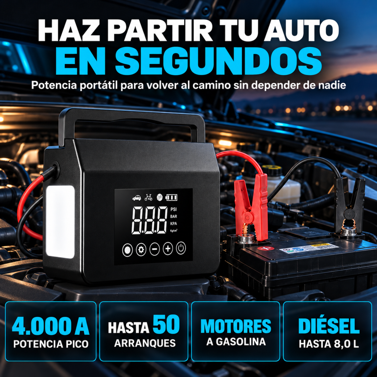 Arrancador de Emergencia 4 en 1 Zen®
