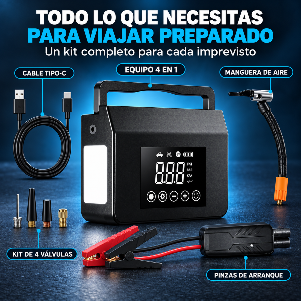 Arrancador de Emergencia 4 en 1 Zen®