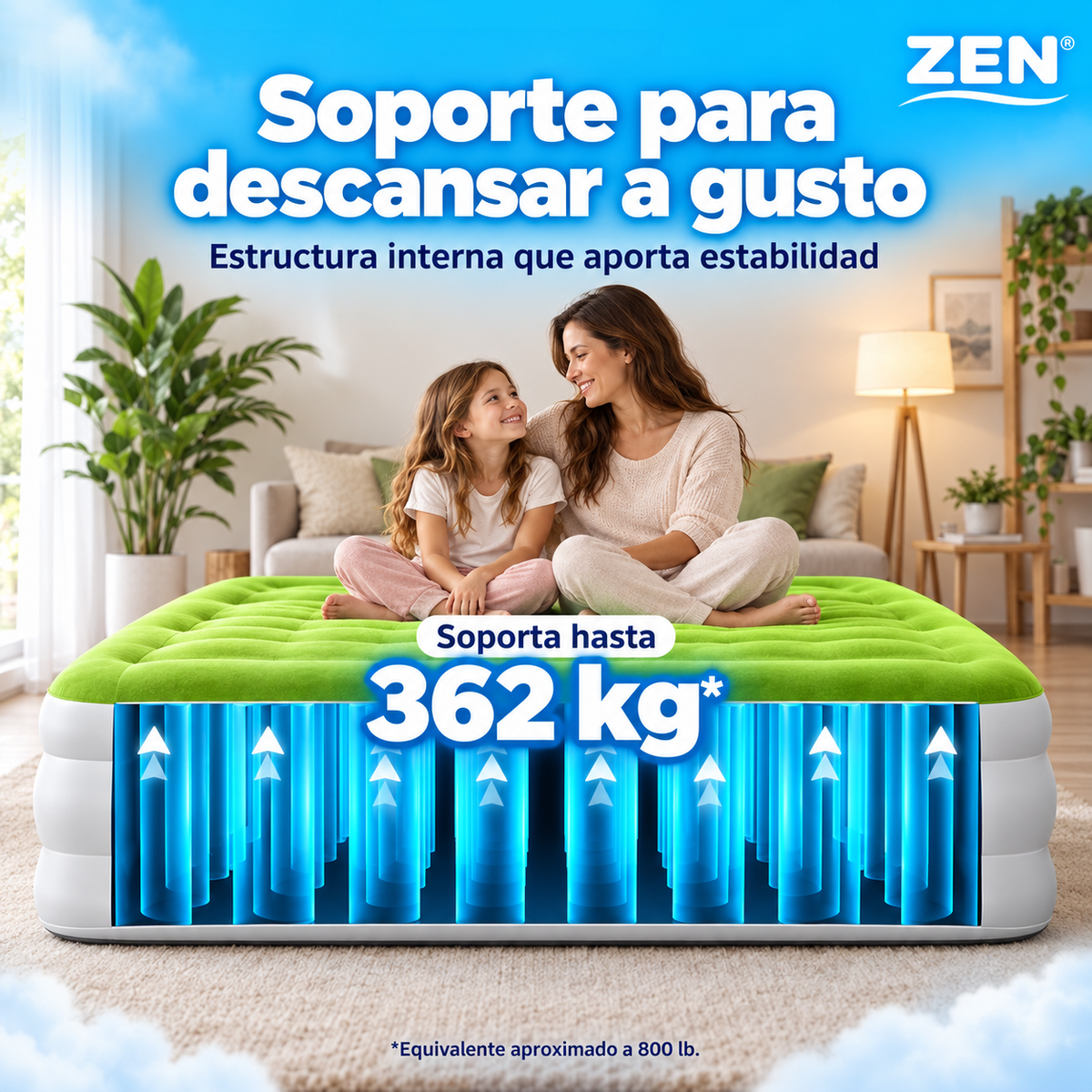 Cama inflable con bomba integrada Zen®