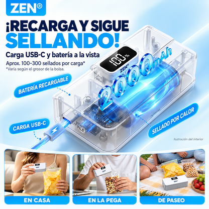 Mini Sellador de Bolsas Recargable Zen®