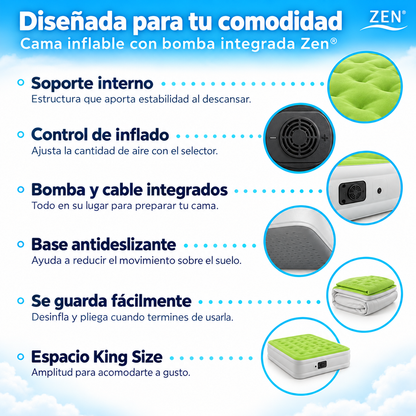 Cama inflable con bomba integrada Zen®
