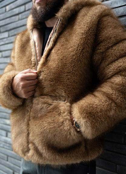 MAXIMO FERRER - CHAQUETA DE PIEL MARRON CAMEL