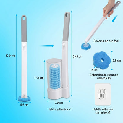 Escobilla de Baño con Cabezales Desechables Zen®